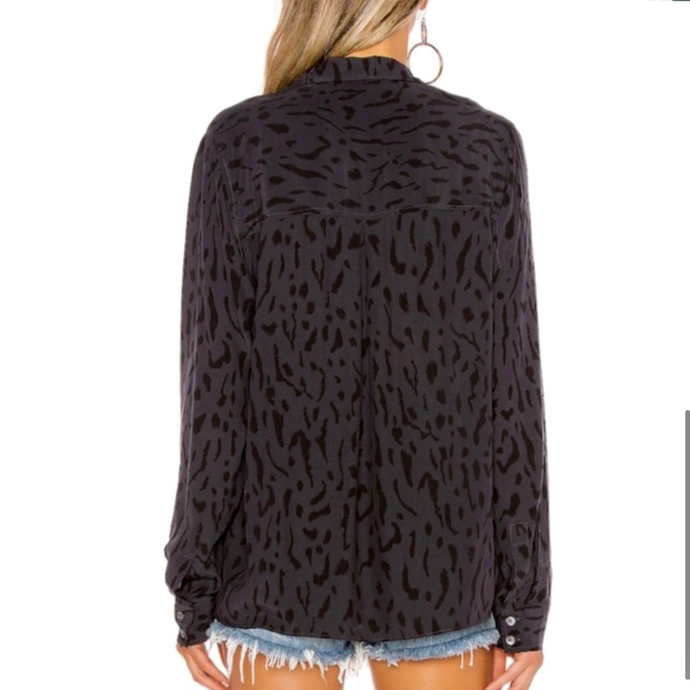 Rails Rhett Ash Cheetah Button Down Blouse - image 3